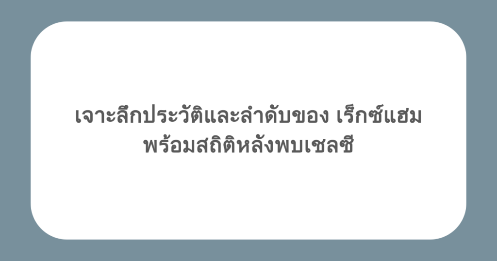 เจาะลึกประวัติและลำดับของ เร็กซ์แฮม พร้อมสถิติหลังพบเชลซี